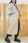 Norbury Japanese 3/4 Sleeve Duster Coat Latte /25=